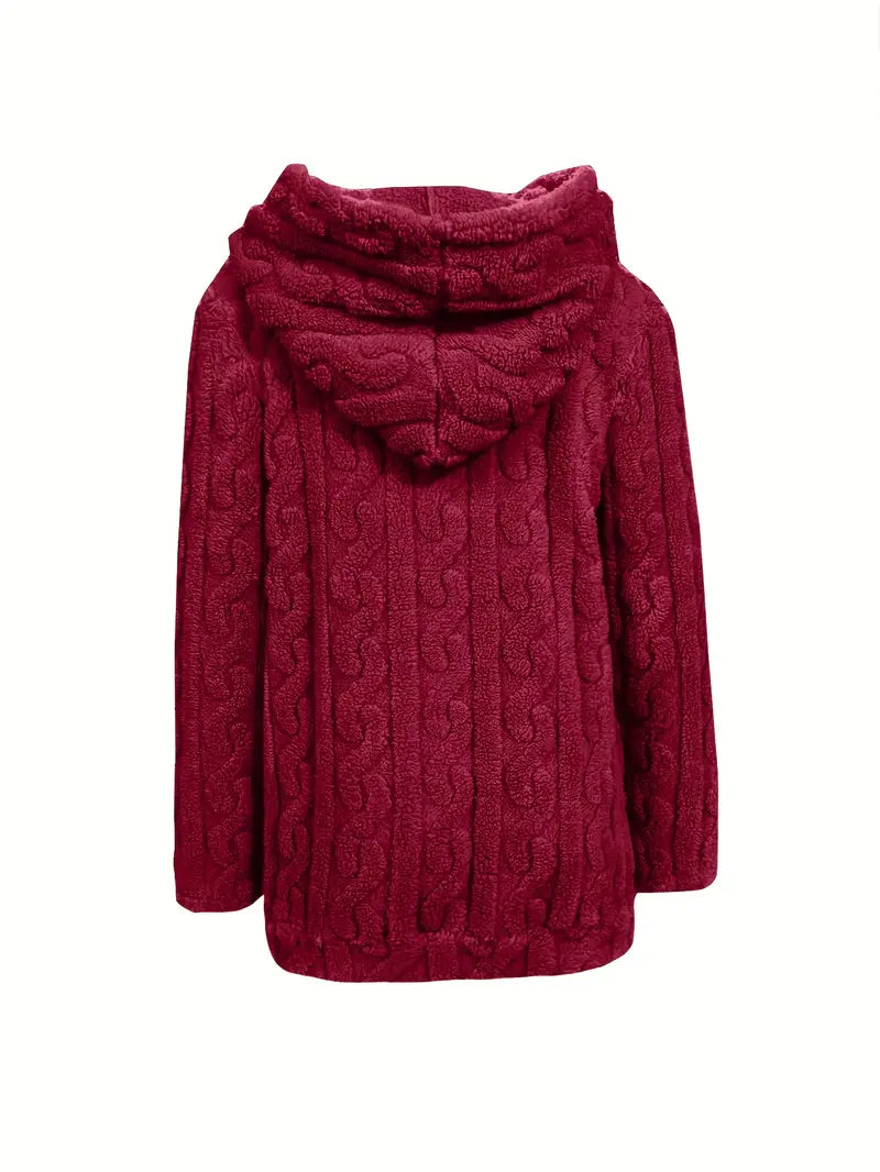 Ganka - Hanorac Cu Glugă și Fermoar Mâneci Lungi