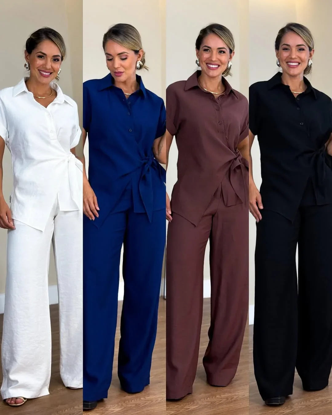 Lorie - Set Elegant Din Două Piese Cu Legătură în Față