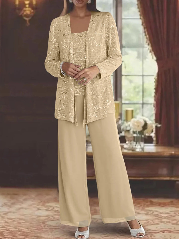 Gimena – Set Pantalon Și Cardigan Cu Sclipici