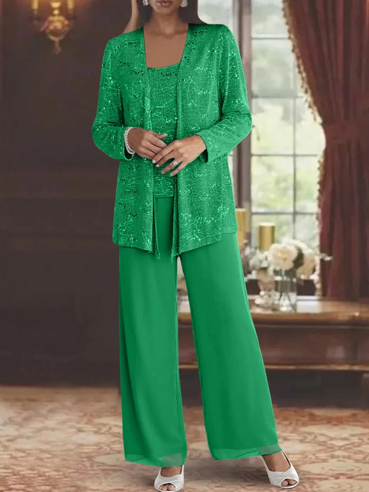 Gimena – Set Pantalon Și Cardigan Cu Sclipici