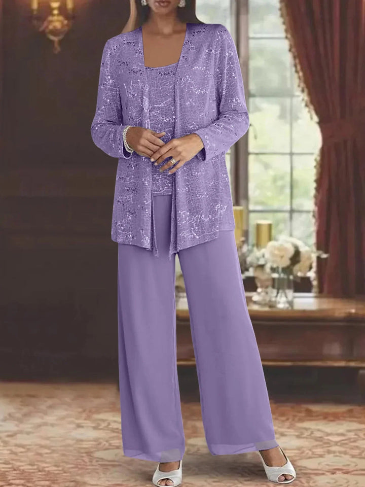 Gimena – Set Pantalon Și Cardigan Cu Sclipici