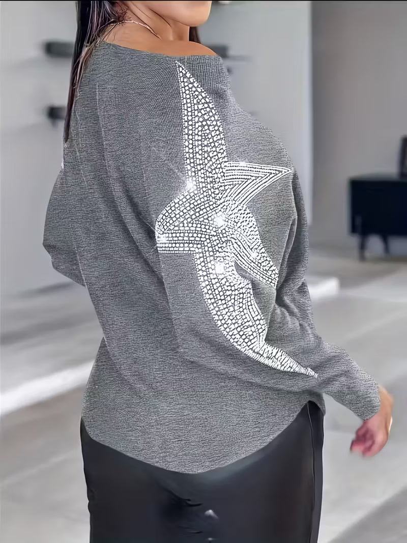 Bernardino - Pulover Elegant cu Mâneci Lungi și Imprimeu cu Stele