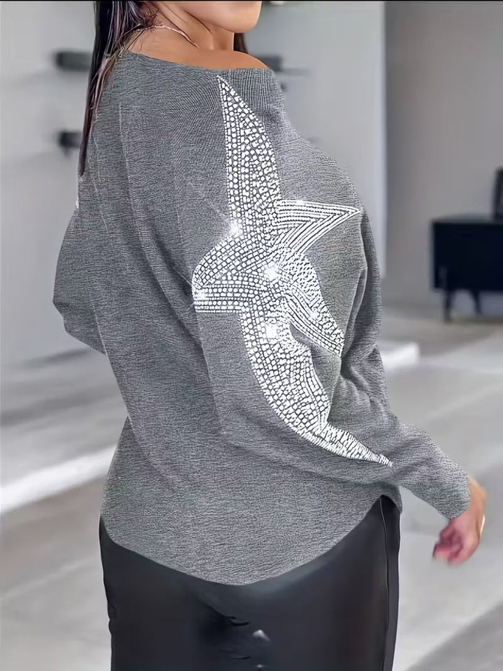 Bernardino - Pulover Elegant cu Mâneci Lungi și Imprimeu cu Stele