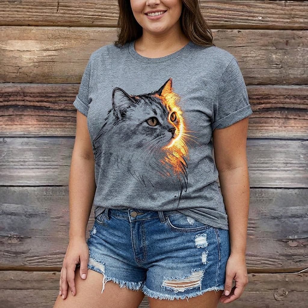 Meyya - Tricou Casual Cu Imprimeu De Pisici