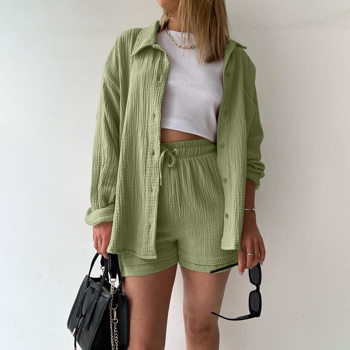 Katelyn - Set din Două Piese, Cămașă și Pantaloni Scurți din Bumbac
