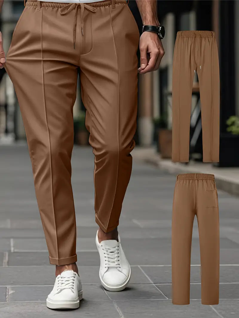 Crawford - Casual Subțire Potrivit Pantaloni Cu Talie Elastică