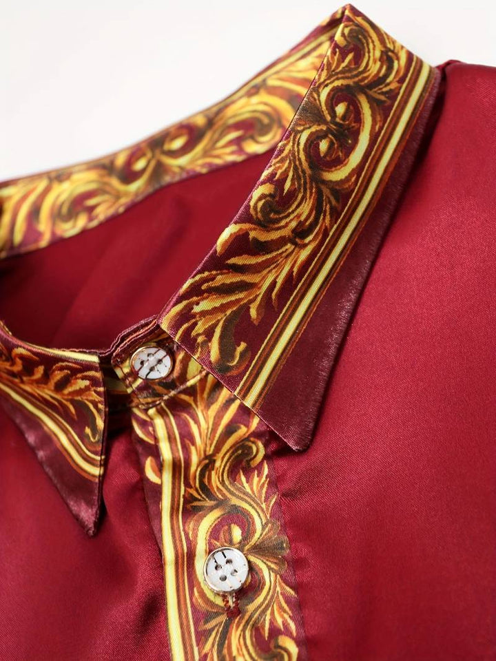 Vygantas - Cămașă Elegantă cu Mâneci Lungi și Model Patchwork