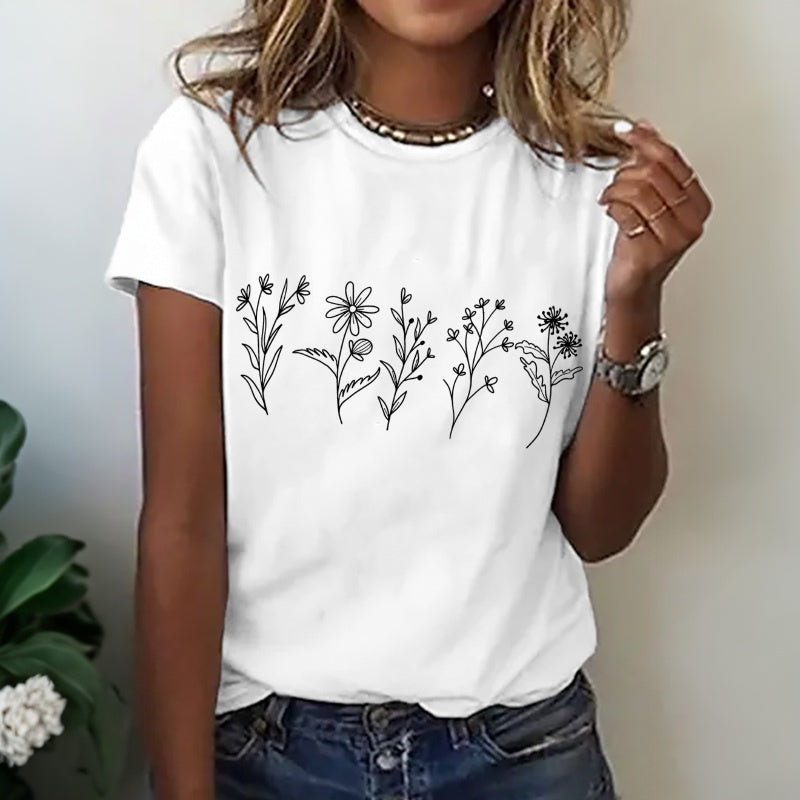 Melia - Tricou Casual cu Imprimeu Floral