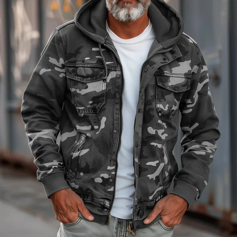 Stian - Jacheta Cu Glugă în Stil Militar