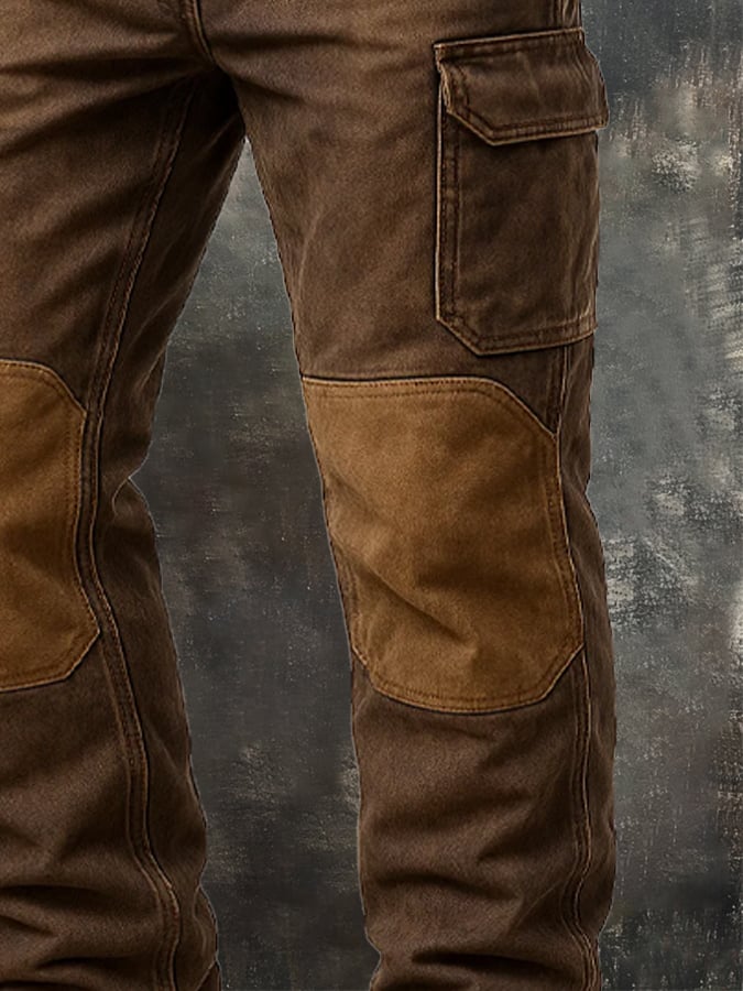 Zakary - Pantaloni Vintage De Aventură Cu Cusături Vizibile Pentru Exterior