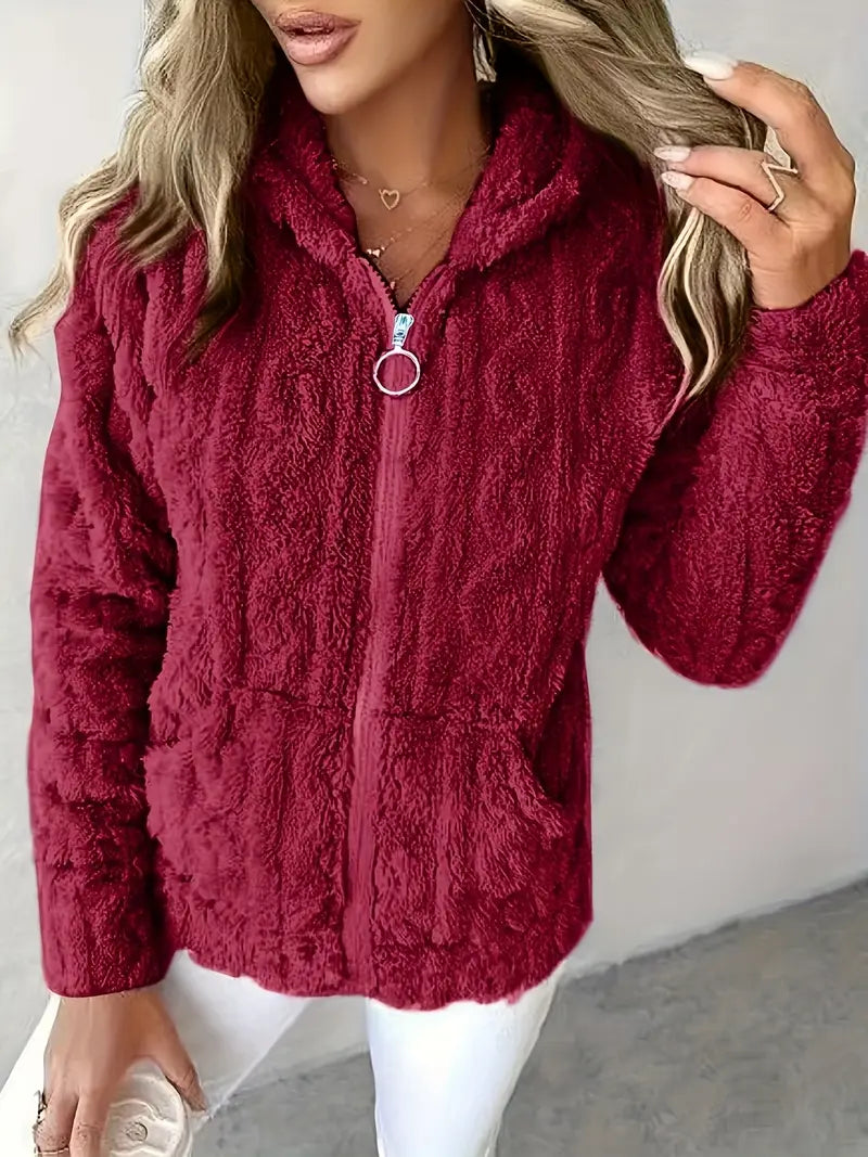 Ganka - Hanorac Cu Glugă și Fermoar Mâneci Lungi