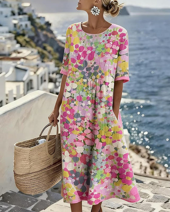 Sivena - Rochie Elegantă, Lejeră, Cu Imprimeu