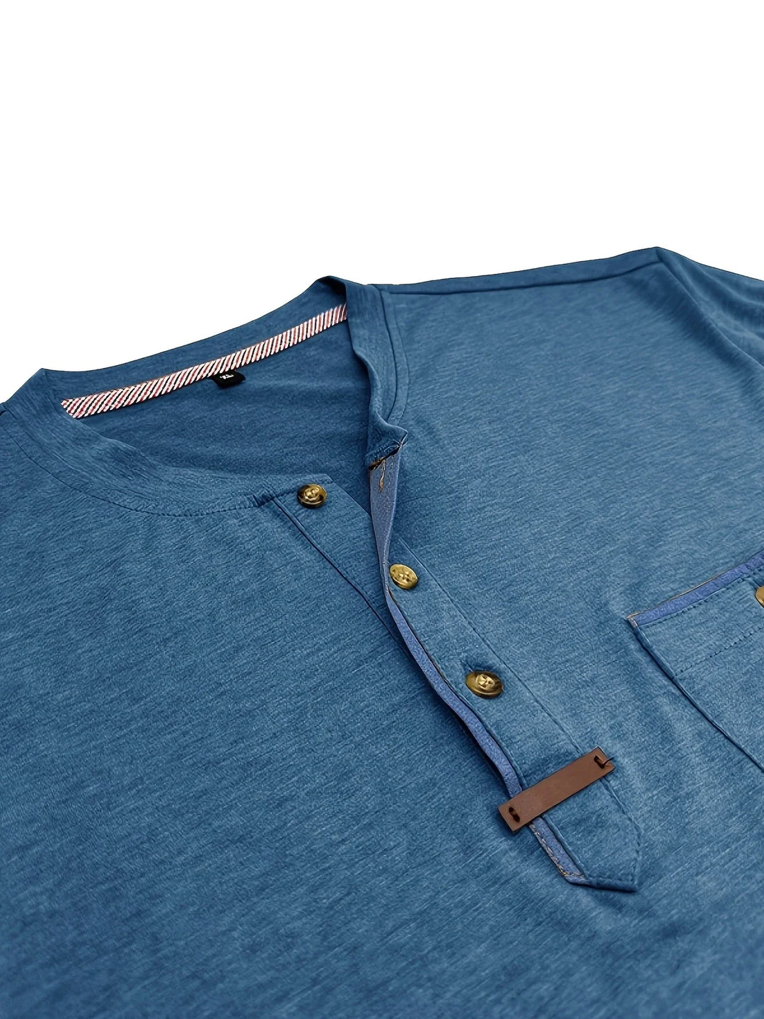 Saxon - Tricou Elegant Cu Guler Rotund și Buzunar