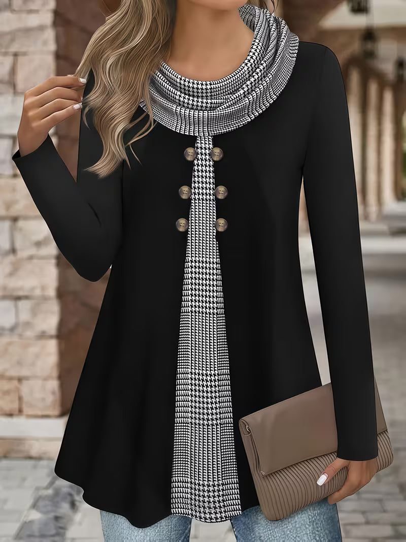 Sahar - Tricou Cu Guler Cu Volane