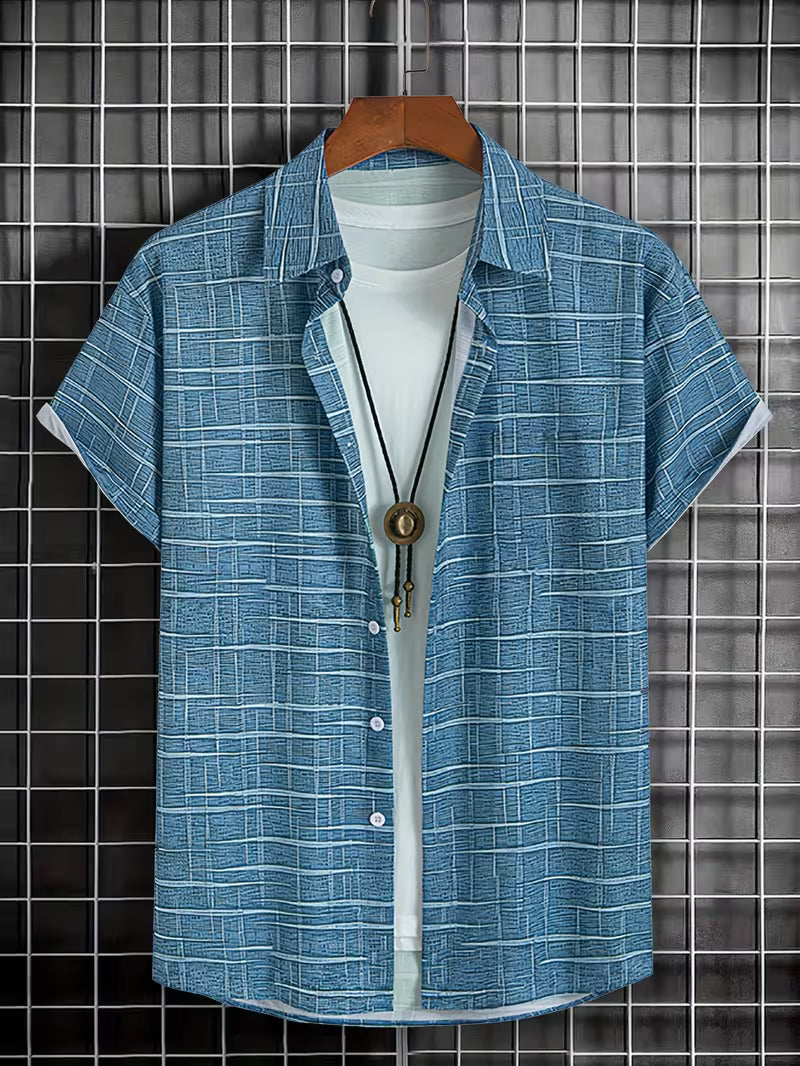 Jerrick - Cămașă Cu Imprimeu Geometric Vintage