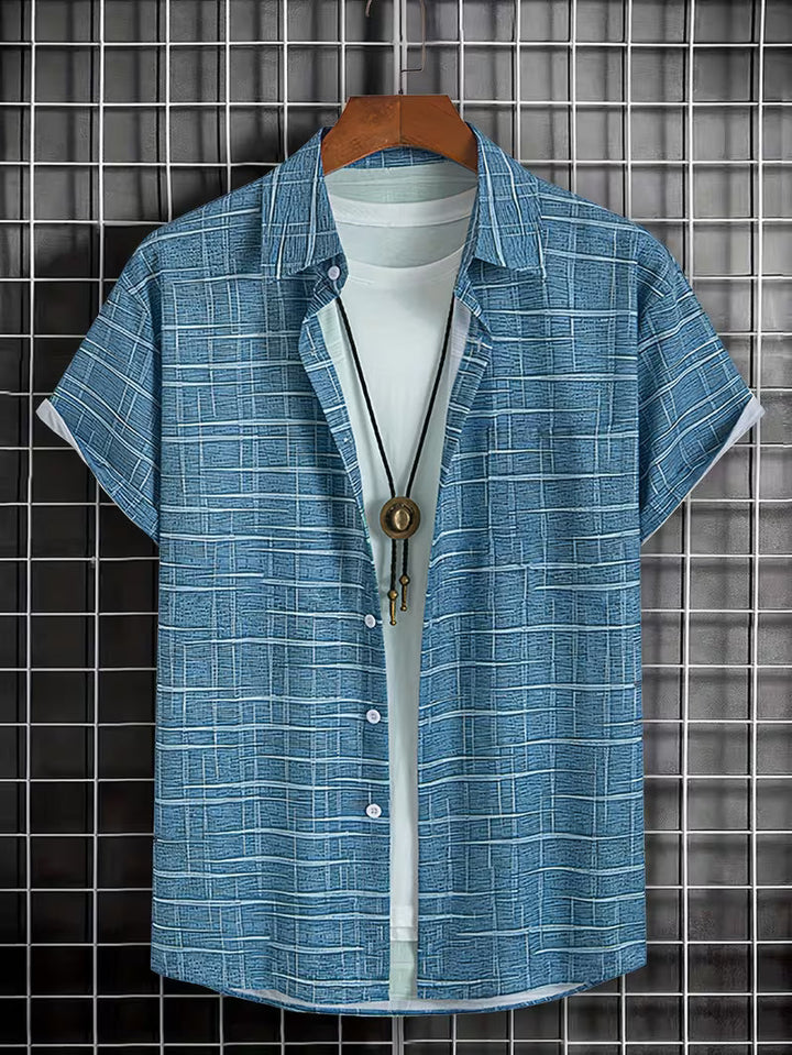 Jerrick - Cămașă Cu Imprimeu Geometric Vintage