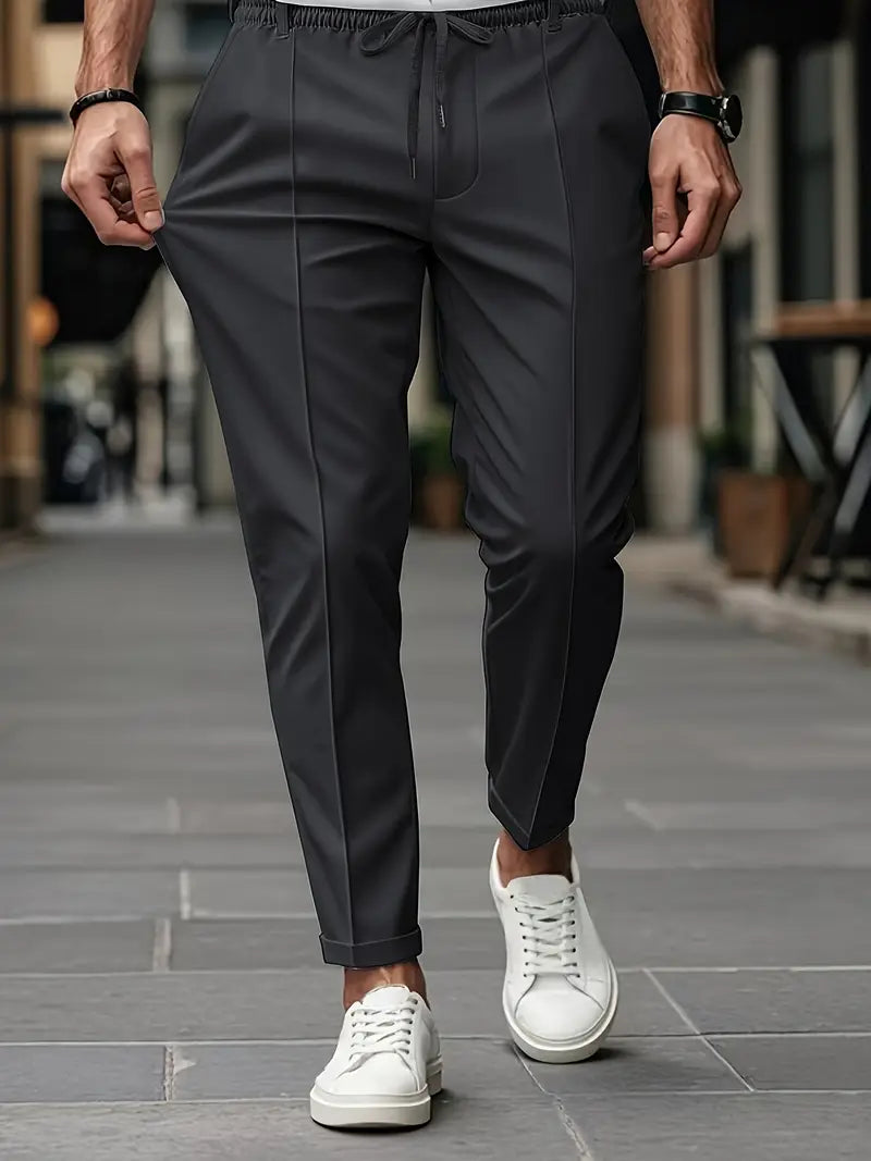 Crawford - Casual Subțire Potrivit Pantaloni Cu Talie Elastică