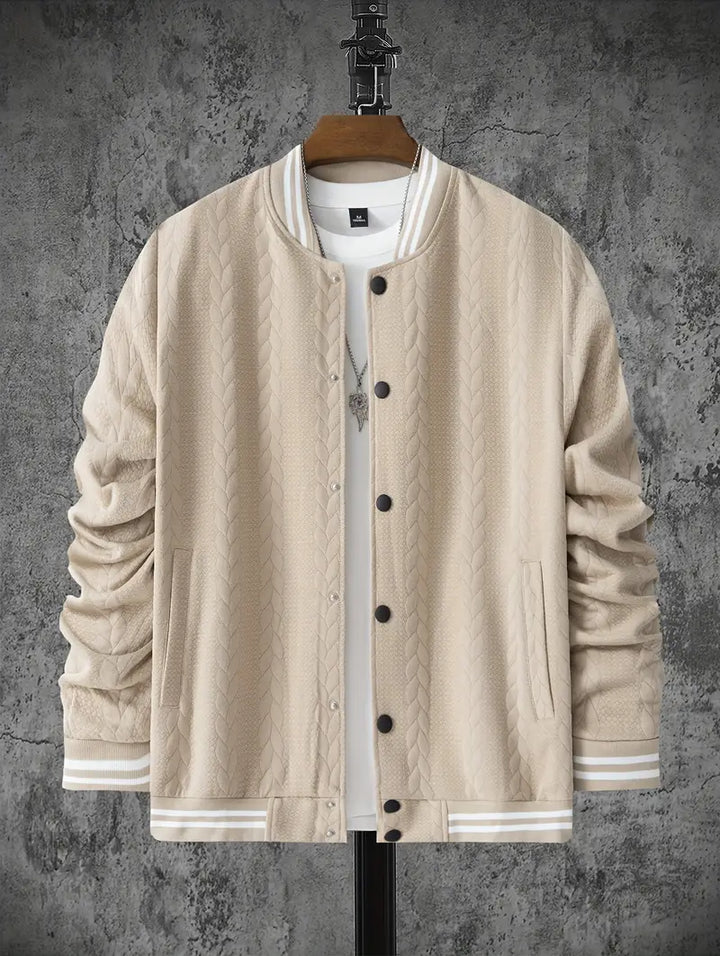 Felips - Jachetă De Baseball Cu Decor In Dungi Jacquard