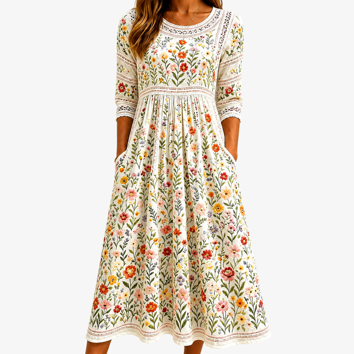 Lejina - Rochie midi „Talismanul „Pajiștea cu flori””