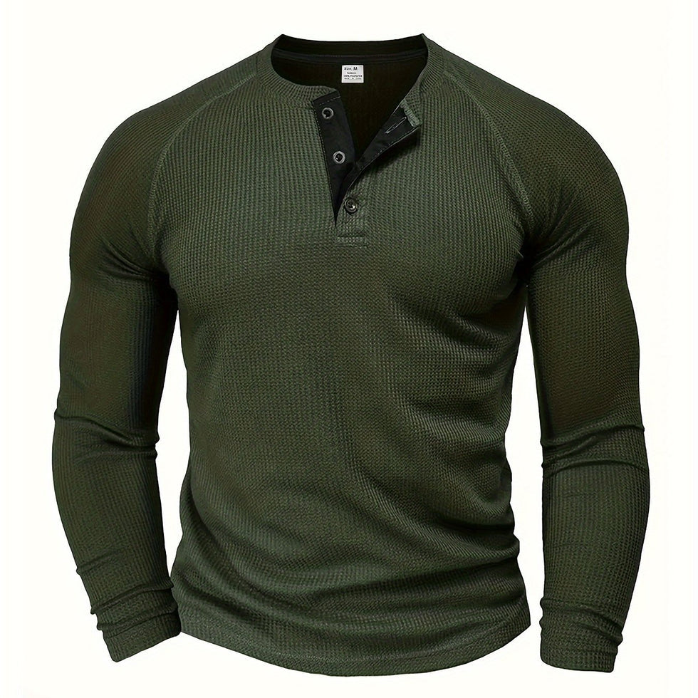 Jarik - Tricou Henley Cu Mâneci Lungi Și Textură