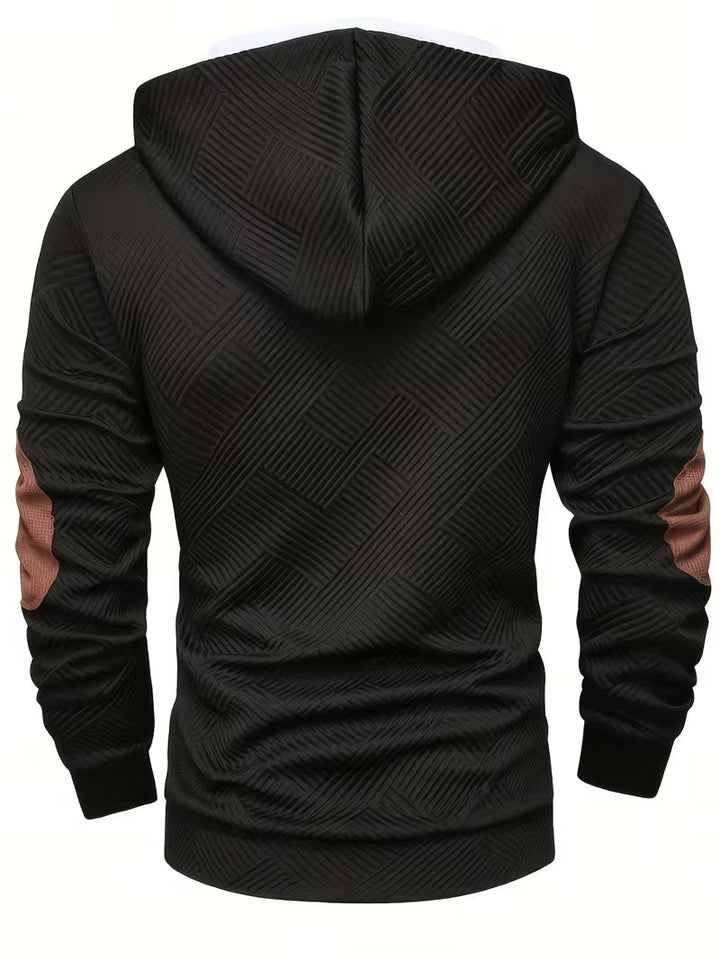 Alejandro – Hanorac cu Glugă și Textură cu Petice Contrastante la Coate