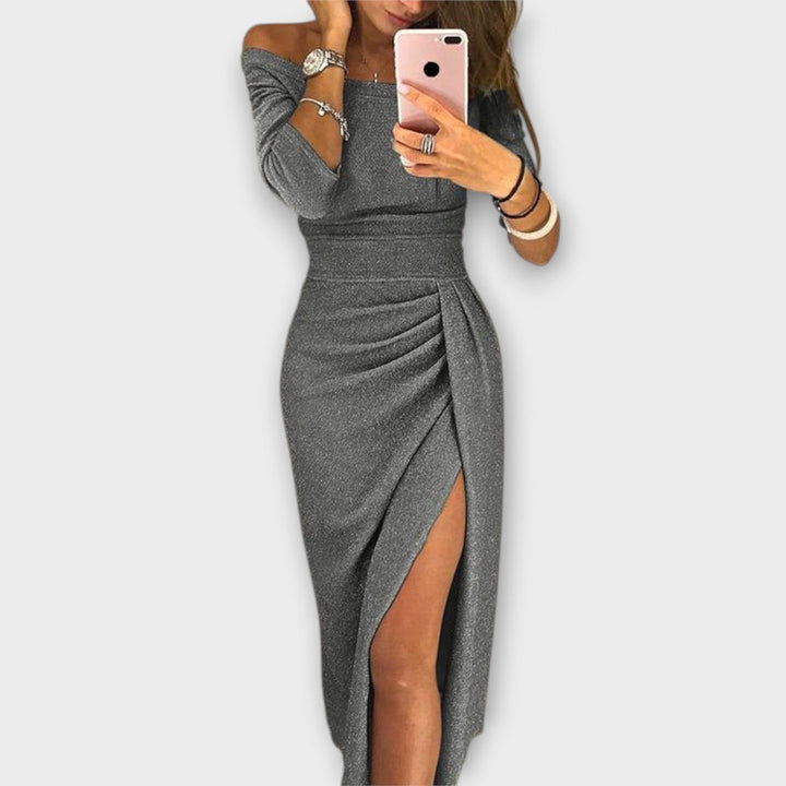 Minjee - Rochie Elegantă Cu Umeri Decupați