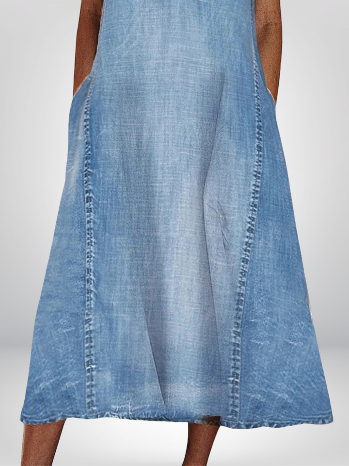 Renia - Rochie Confortabilă Din Denim