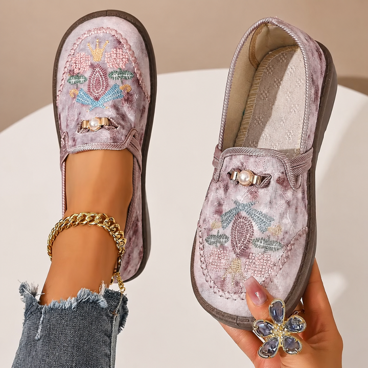 Adeyla – Mocasini Fără șireturi cu Imprimeu Floral