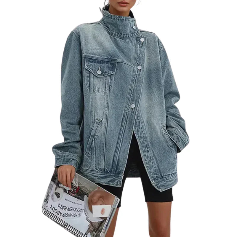 Estera - Jachetă Asimetrică Din Denim