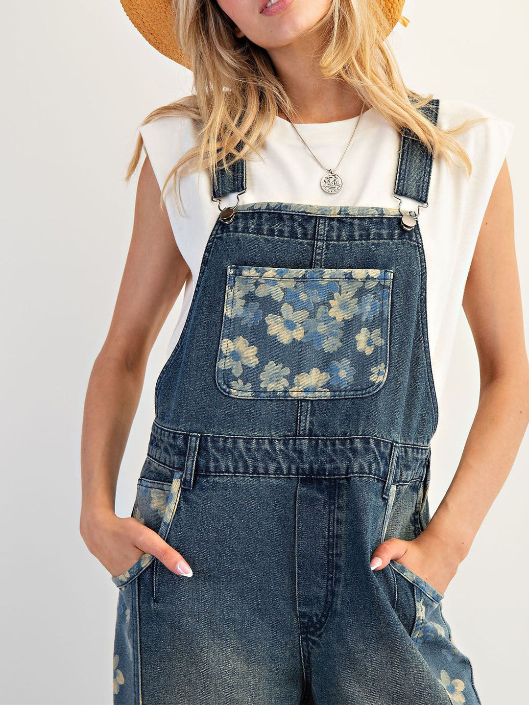Yalita - Salopetă din Denim cu Flori