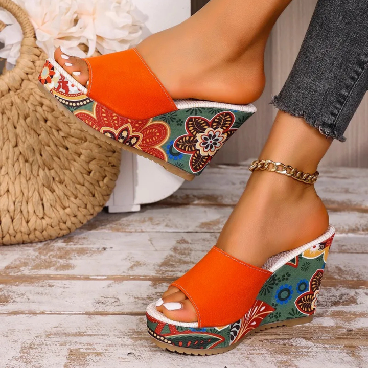Talora - Mule Sculpturale Cu Toc Floral