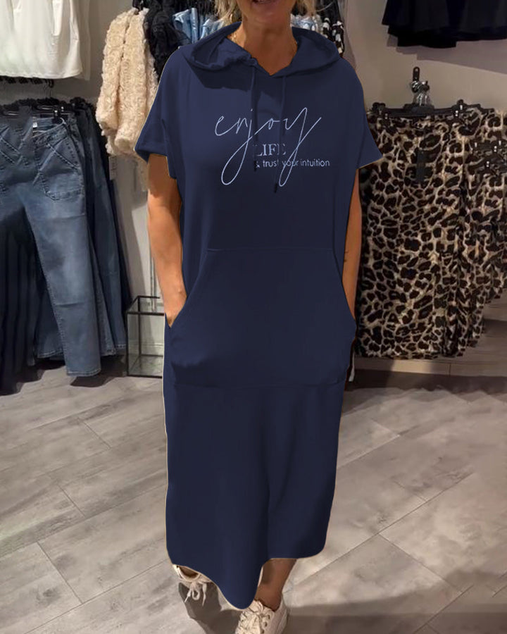 Nadia - Rochie Elegantă cu Glugă