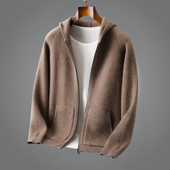 Romain - Hanorac Cu Glugă și Fermoar Tricotat