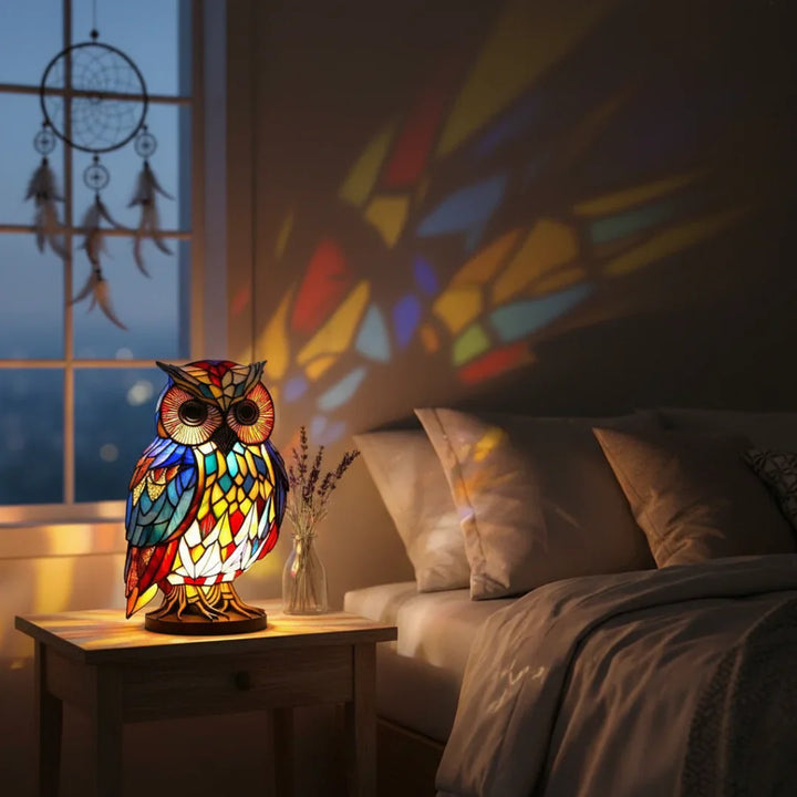 OwlGrace - Lampă de Masă Grațioasă în Formă de Bufniță