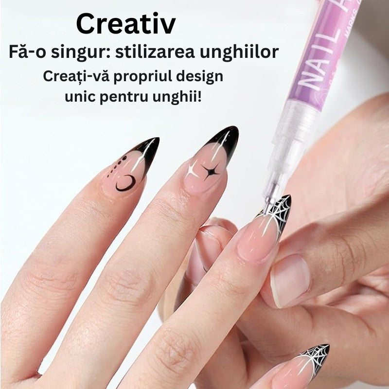 GlamSketch - Set De Creioane Pentru Nail Art în 12 Culori