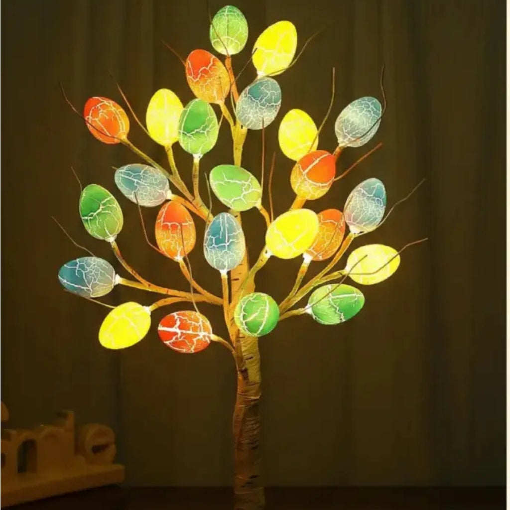 SpringAura - Brad Iuminos de Paște cu LED-uri Colorate Pentru Decorarea Festivă a Casei