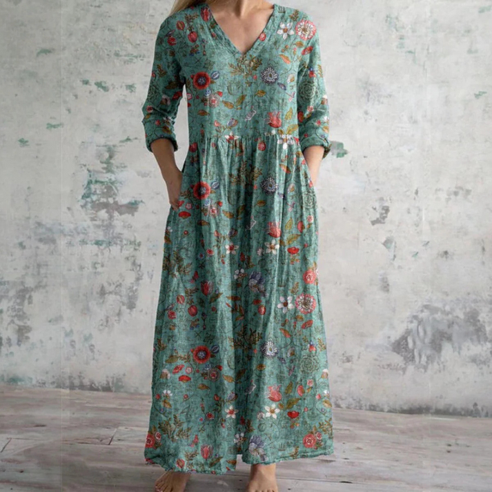 Kiana - Rochie Elegantă de Vară Cu Model Floral