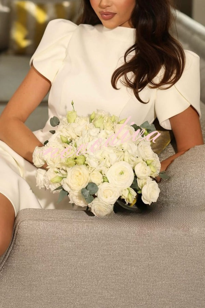 Jadelyn - Rochie cu Spatele Decupat și Fundă din Satin