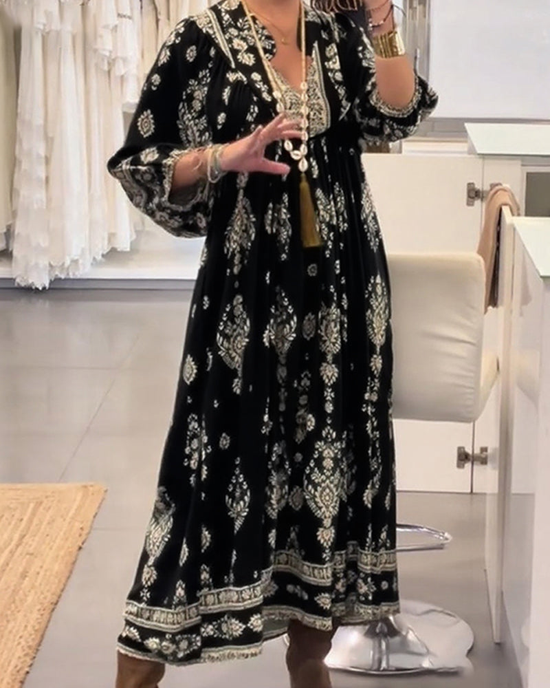 Zonia – Rochie casual cu imprimeu și buzunare