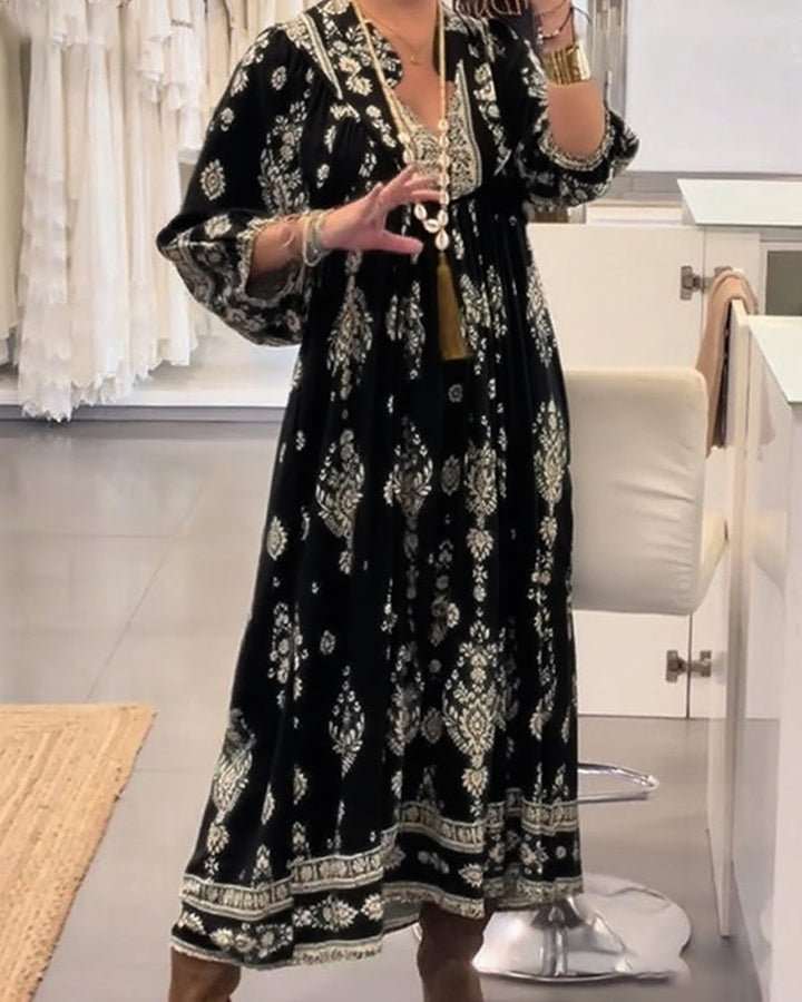 Zonia – Rochie casual cu imprimeu și buzunare