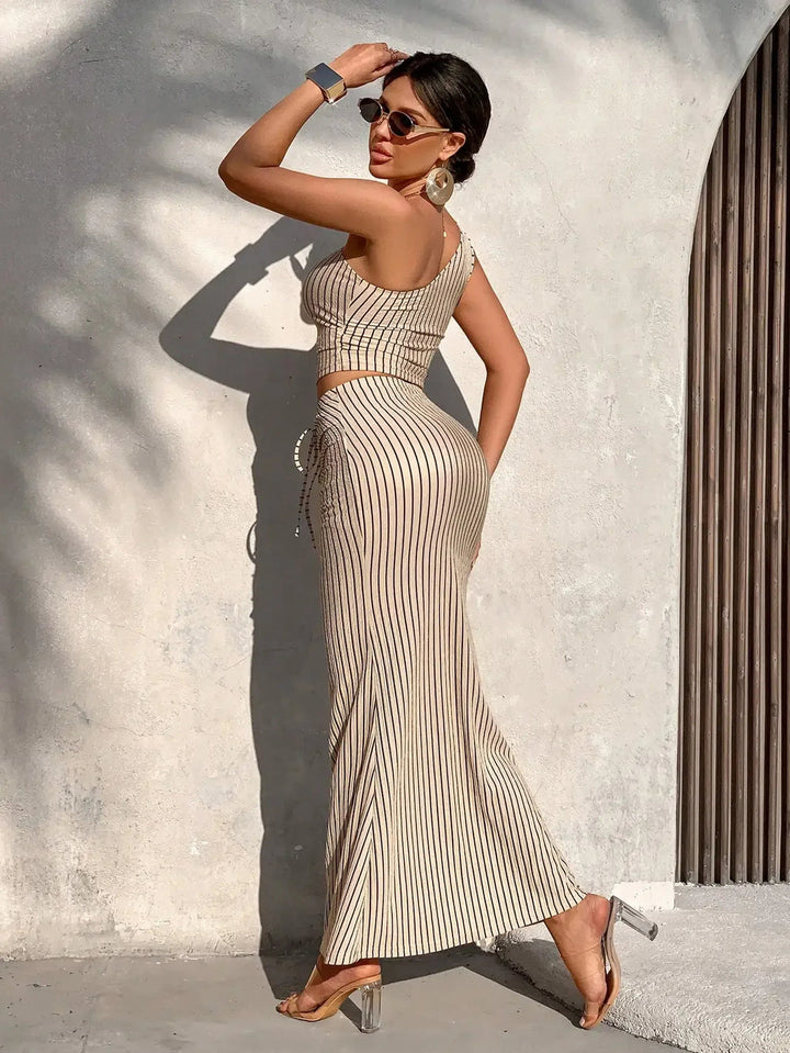 Shaiyla - Set Elegant Din Două Piese, Cu Dungi