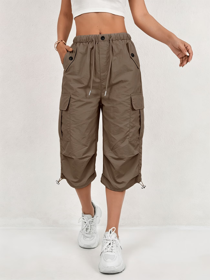 Nanna - Pantaloni Cargo Confortabili Cu Lungime De Trei Sferturi