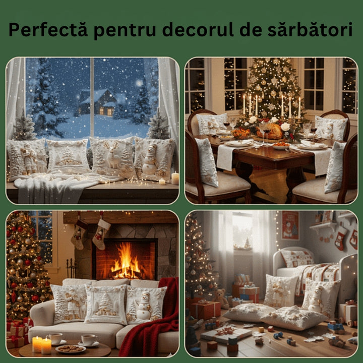 CozyFest - Husă De Pernă cu Tematică de Crăciun Pentru Decorarea Casei