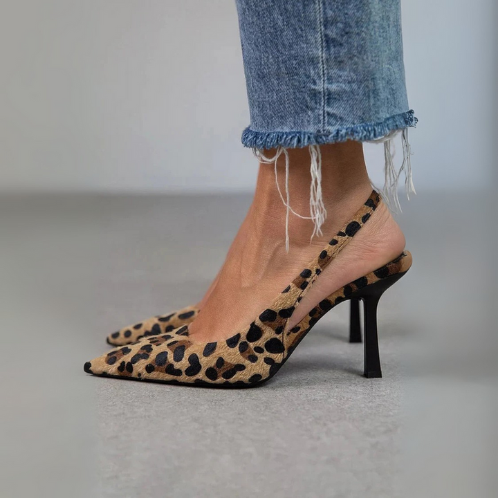 Ania - Pantofi Cu Vârf Ascuțit Si Imprimeu Leopard