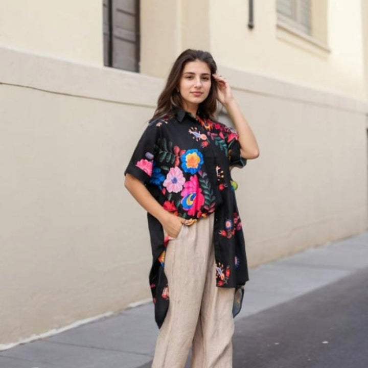 Rossella - Cămașă Elegantă Cu Imprimeu Floral