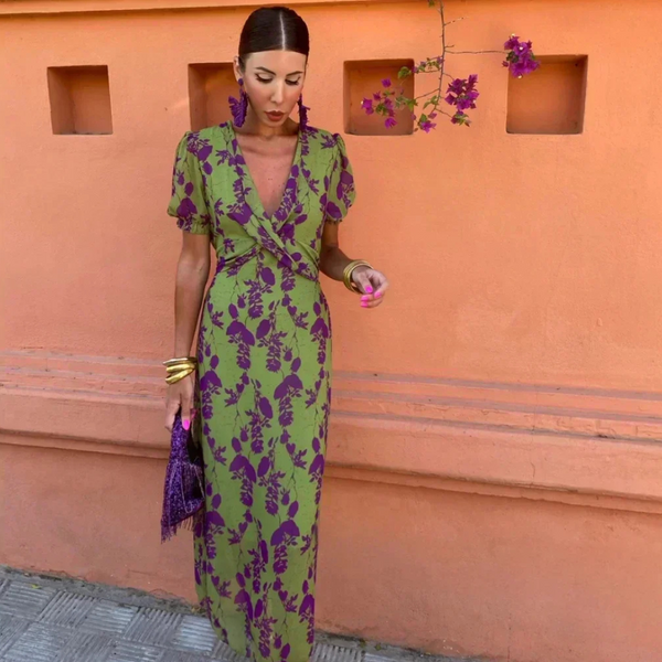 Ilze - Rochie Lungă Cu Imprimeu Floral
