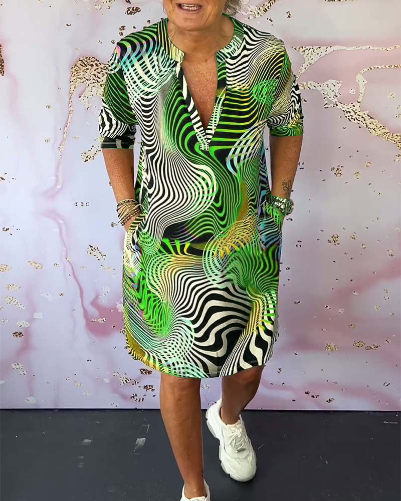 Diane - Rochie Colorată Cu Decolteu în V