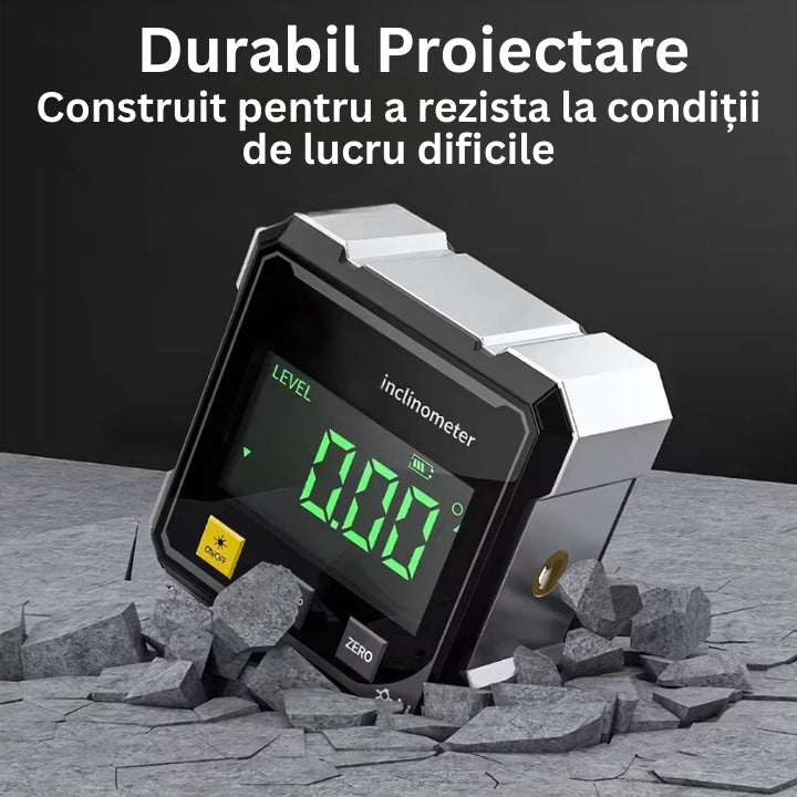 AngleMaster - Inclinometru Digital Magnetic cu Laser Din Mătase