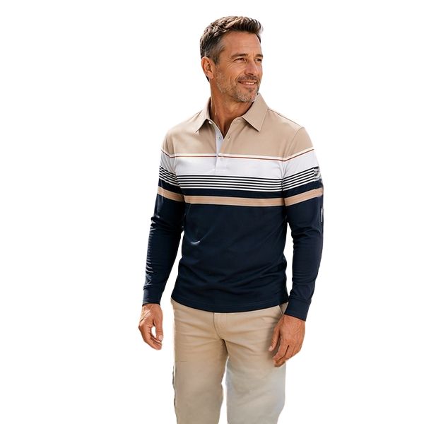 Philippe - Tricou Polo cu Mâneci Lungi și Dungi
