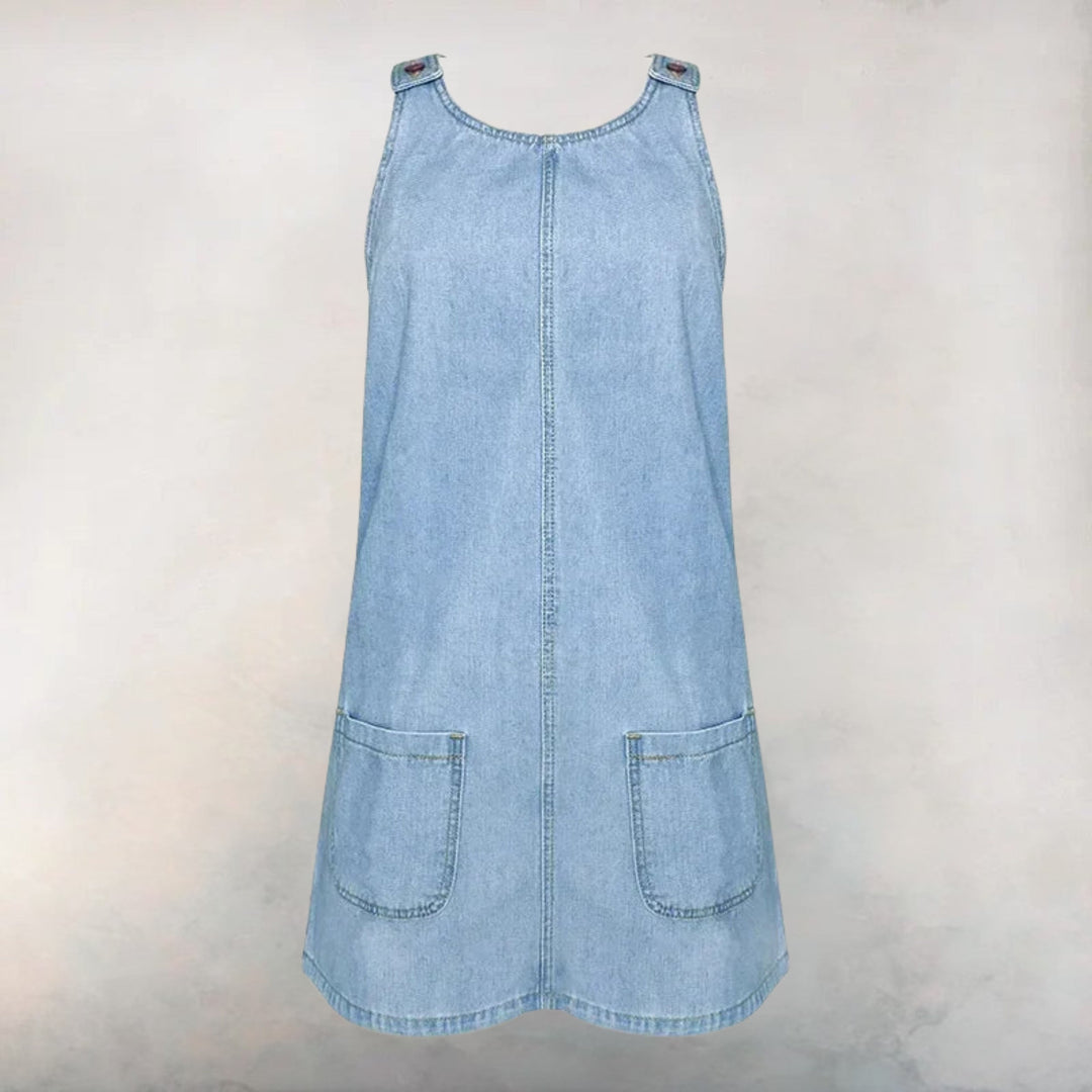 Lucelia - Rochie Practică Si Ușoară Din Blugi